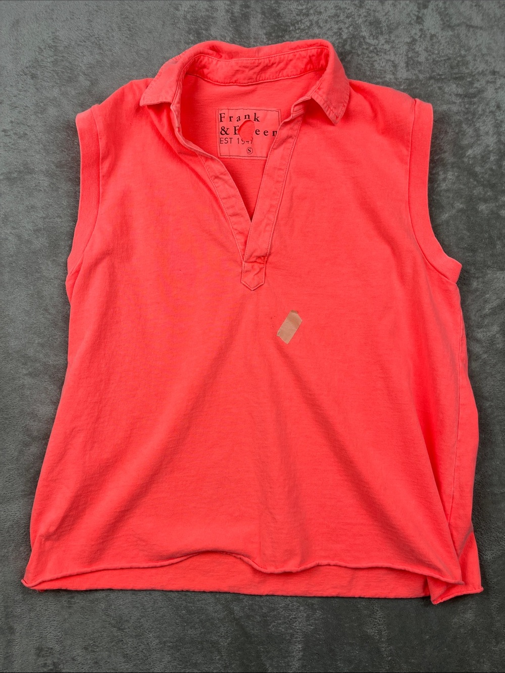NEW Frank & Eileen S 100% Cotton Pink Orange Olivia Popover Sleeveless USA FLAW